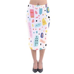 Abstract Seamless Colorful Pattern Velvet Midi Pencil Skirt by Ndabl3x