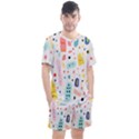 Abstract Seamless Colorful Pattern Men s Mesh T-Shirt and Shorts Set View1