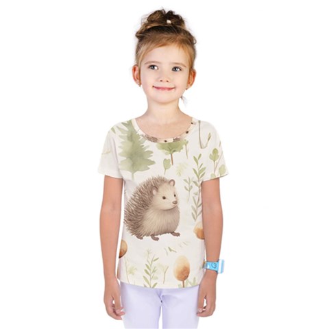 Hedgehog Mushroom Kids  One Piece T-shirt by Ndabl3x