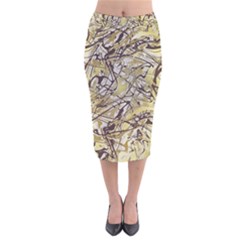 Marble Texture Pattern Seamless Velvet Midi Pencil Skirt by Ndabl3x