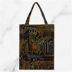 Circuits Circuit Board Orange Technology Classic Tote Bag by Ndabl3x