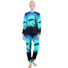 Ufo Alien Night Sky Night Women s Lounge Set by Cendanart