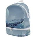 Mountain Covered Snow Mountains Clouds Fantasy Art Zip Bottom Backpack View1