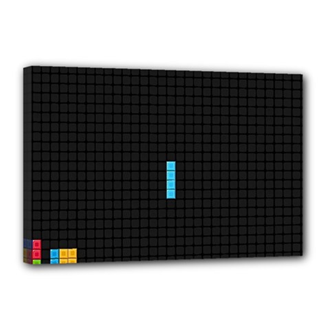 Tetris Game Canvas 18  X 12  (stretched) by Cendanart