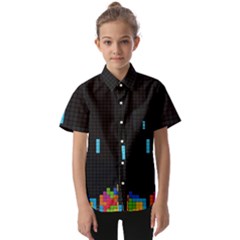 Tetris Game Kids  Short Sleeve Shirt by Cendanart