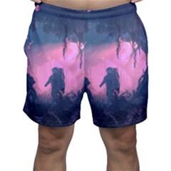 Beeple Astronaut Spacesuit 3d Digital Art Artwork Jungle Men s Shorts by Cendanart