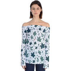 Leaves Nature Bloom Off Shoulder Long Sleeve Top by Bedest