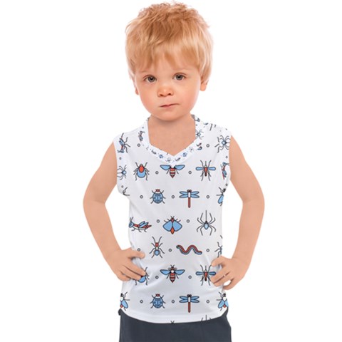 Insects Icons Square Seamless Pattern Kids  Sport Tank Top by Bedest