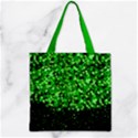 Snowy Shamrock Black St Patricks Day Zipper Grocery Tote Bag View1