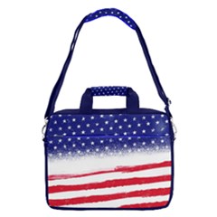 Us Flag White & Red Stripe Print 13  Shoulder Laptop Bag by CoolDesigns