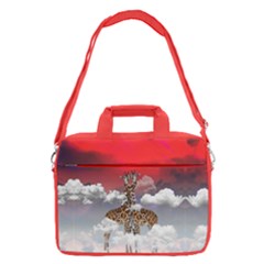 Crimson Red Giraffe Lovers Pattern 13  Shoulder Laptop Bag  by CoolDesigns