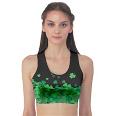 Dark Shamrock Shamrock Handraw Sports Bra by CoolDesigns