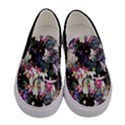 Black Elegant Floral Flower Pattern Womens Slip Ons View1