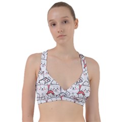 Cute Cat Chef Cooking Seamless Pattern Cartoon Sweetheart Sports Bra by Bedest