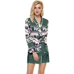 Stormtrooper Coffee Long Sleeve Satin Robe by Cendanart