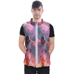 Aesthetic Astronautics Atmosphere Blue Clouds Cosmos Fantasy Galaxy Men s Puffer Vest by Cendanart