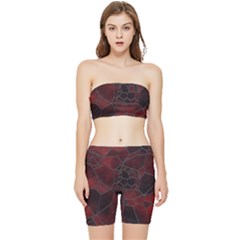 Mosaic Glass Glass Mosaic Colorful Stretch Shorts And Tube Top Set by Cendanart
