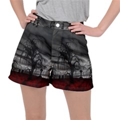 Grave Yard Dark Fantasy Trees Women s Ripstop Shorts by Cemarart