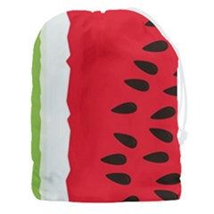 Watermelon Black Green Melon Red Drawstring Pouch (3xl) by Cemarart