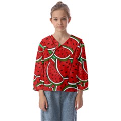 Summer Watermelon Fruit Kids  Sailor Shirt by Cemarart