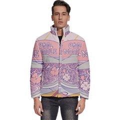 Ramen Kawaii Aesthetic Pink Men s Puffer Bubble Jacket Coat by Cemarart