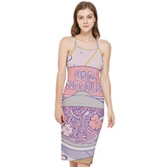 Ramen Kawaii Aesthetic Pink Bodycon Cross Back Summer Dress by Cemarart