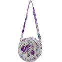 Flower-floral-design-paper-pattern-purple-watercolor-flowers-vector-material-90d2d381fc90ea7e9bf8355 Crossbody Circle Bag View1