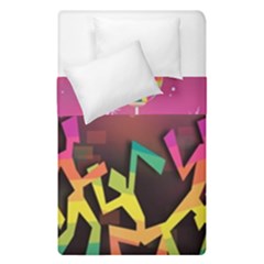 Dancing Colorful Disco Duvet Cover Double Side (single Size) by Bajindul