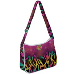 Dancing Colorful Disco Zip Up Shoulder Bag by Bajindul