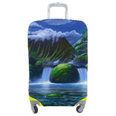 Flamingo Paradise Scenic Bird Fantasy Moon Paradise Waterfall Magical Nature Luggage Cover (medium) by Ndabl3x