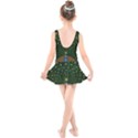 Peacock Feathers Tail Green Beautiful Bird Kids  Skater Dress Swimsuit View2