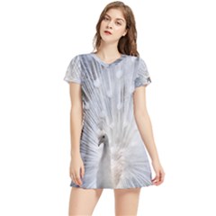 White Peacock Bird Women s Sports Skirt by Ndabl3x