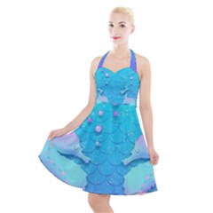 Seahorse Halter Party Swing Dress  by Cemarart