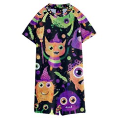 Fun Halloween Monsters Kids  Boyleg Half Suit Swimwear by Grandong