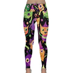 Fun Halloween Monsters Lightweight Velour Classic Yoga Leggings by Grandong