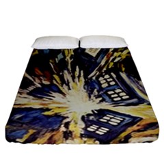 Tardis Doctor Who Pattern Fitted Sheet (california King Size) by Cemarart