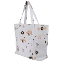 Golden-snowflake Zip Up Canvas Bag by saad11