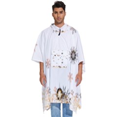 Golden-snowflake Men s Hooded Rain Ponchos by saad11