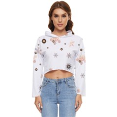 Golden-snowflake Women s Lightweight Cropped Hoodie by saad11