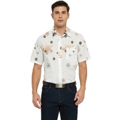 Golden-snowflake Men s Short Sleeve Pocket Shirt  by saad11