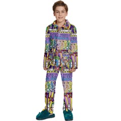 Grateful Dead Kids  Long Sleeve Velvet Pajamas Set by Cemarart