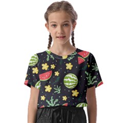 Watermelon Doodle Pattern Kids  Basic T-shirt by Cemarart