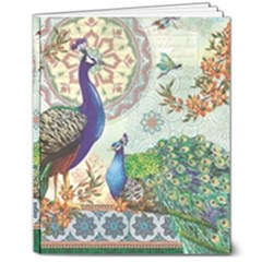 Royal Peacock Feather Art Fantasy 8  X 10  Hardcover Notebook by Cemarart