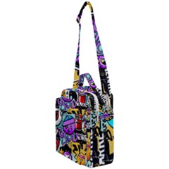 Cartoon Graffiti, Art, Black, Colorful Crossbody Day Bag by nateshop