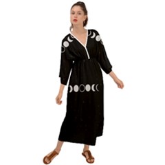 Moon Phases, Eclipse, Black Grecian Style  Maxi Dress by nateshop