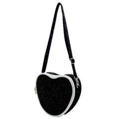 Simple Starry Sky, Alone, Black, Dark, Nature Heart Shoulder Bag by nateshop