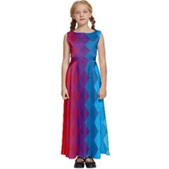 Rainbow Beautiful Seamless Pattern Kids  Satin Sleeveless Maxi Dress by Cemarart