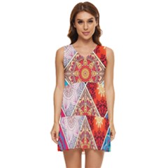 Mandala Pattern Tiered Sleeveless Mini Dress by Ndabl3x