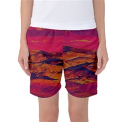 Time Wind Polishpattern Architecture Building City Cityscape Nature Pop-art Pop Surrealism  Retrowave Women s Basketball Shorts by Cemarart