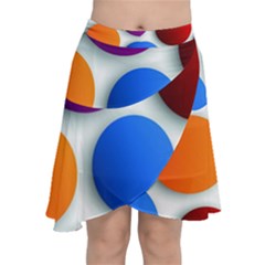 Abstract Dots Colorful Chiffon Wrap Front Skirt by nateshop